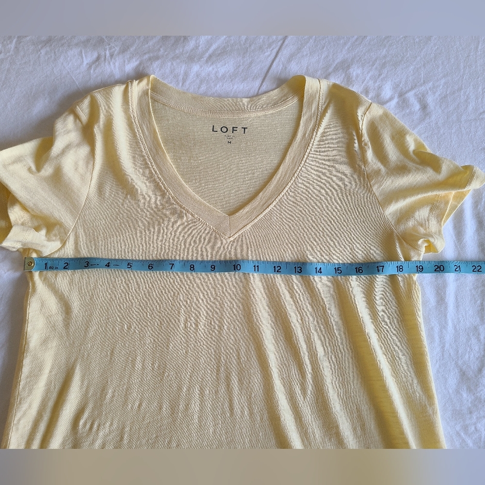 J. Crew/LOFT Short Sleeve Crew/V-Neck Tops - Pink, White, Yellow - Picture 14 of 16